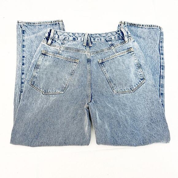 Good American Acid Wash Straight Leg Denim Jeans Ripped Size 4 / 27 - Picture 5 of 9